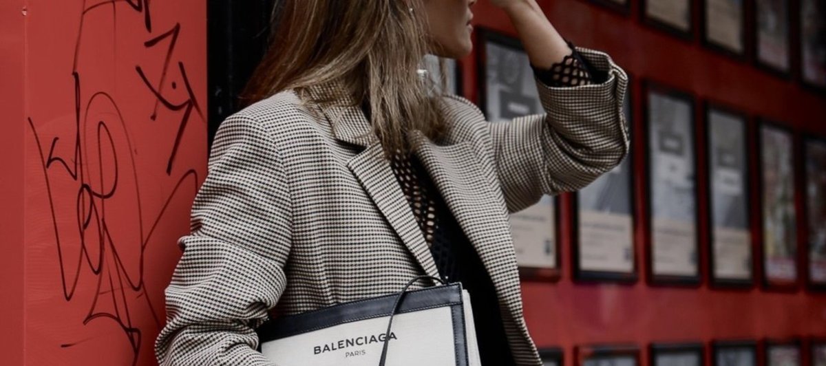 Checked Blazer and Transparent Turtleneck